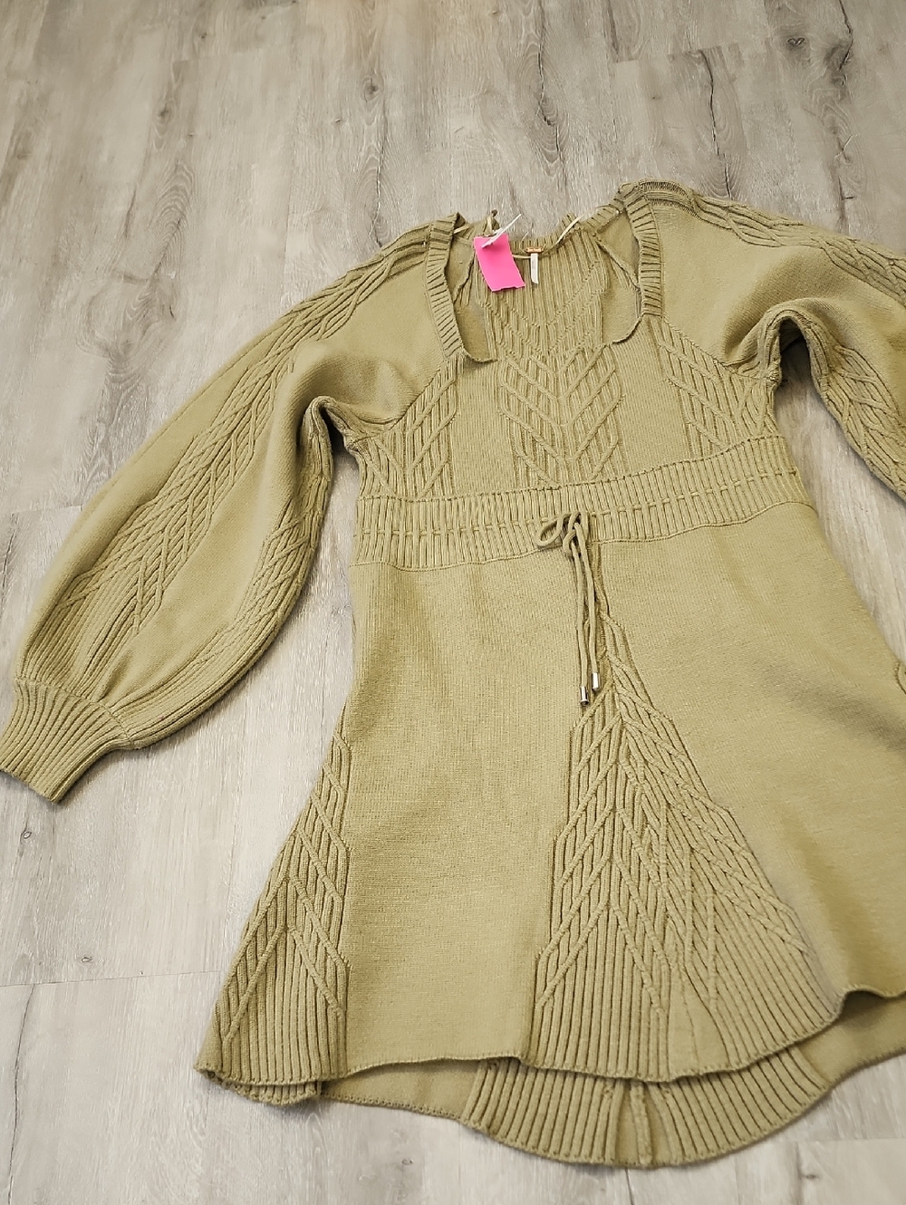 Free People Olive Green Knit Sweater Dress